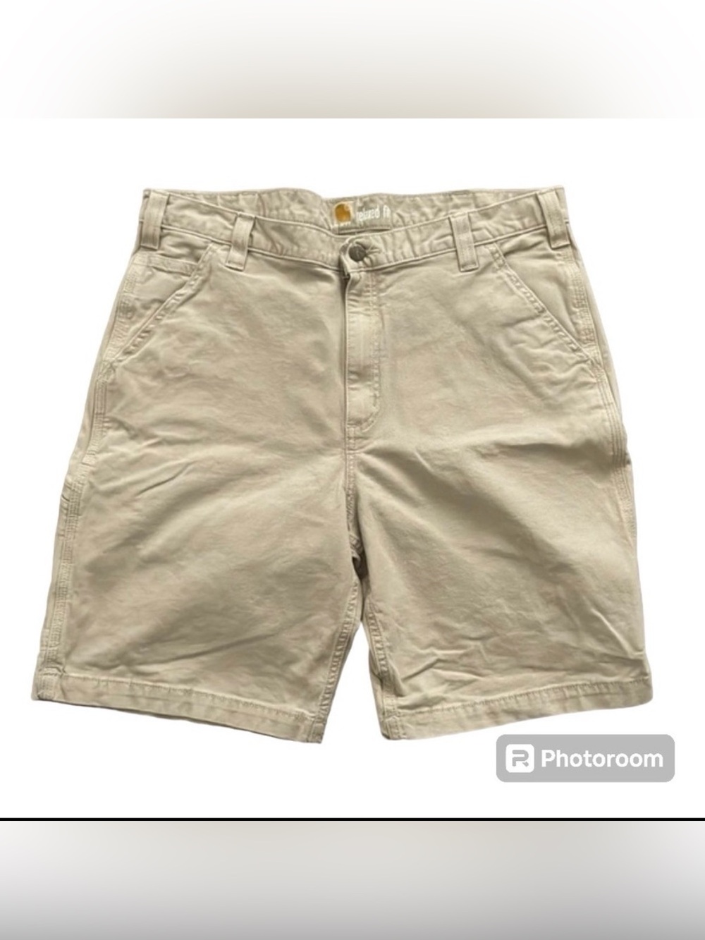 CARHARTT MENS SHORTS RELAXED FIT KHAKIS TAN FLAT FRONT